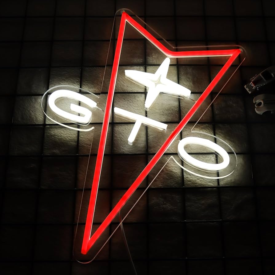 AHlove GTO Neon Car Signs for Store Wall Decor， Led